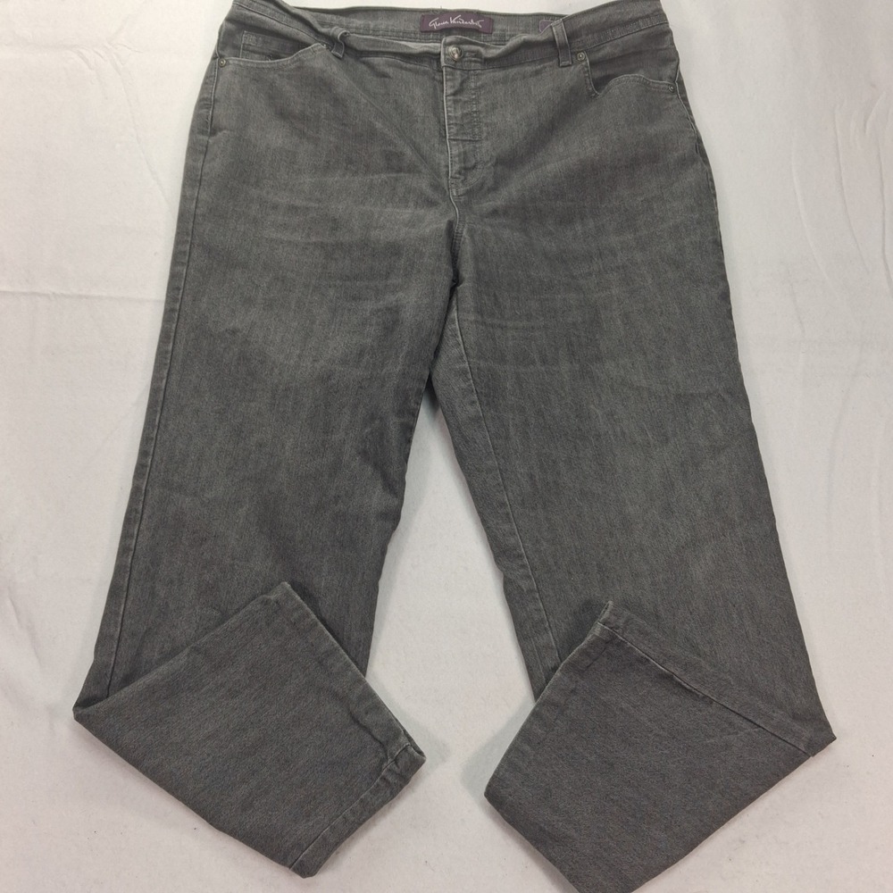 Gloria Vanderbilt Jeans Womens 18W Amanda Grey Tapered Leg High Rise EUC